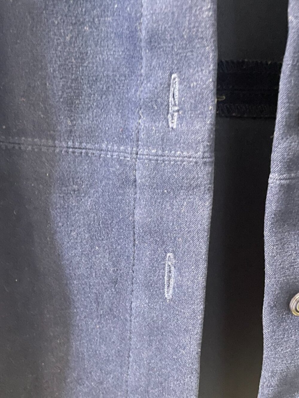 Talbots Faux Suede Blue Stretch Shirt Size S Navy - Picture 4 of 10